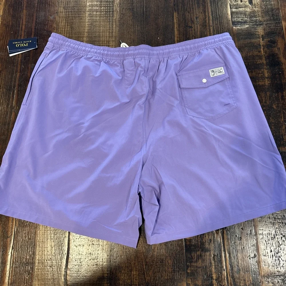 Polo Ralph Lauren Classic Swim Trunks Size 4XLT light Purple Lined‎ New NWT